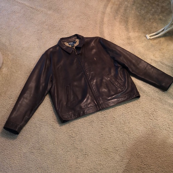Men Polo Leather Jacket Xxl 